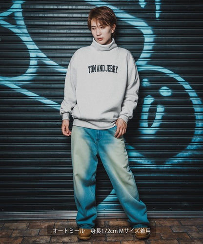 JERRY T-100 High-Neck Big Sweatshirt with Back Print