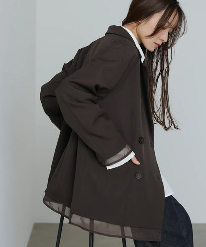 Bab Sheer Double-Breasted Tailored Jacket