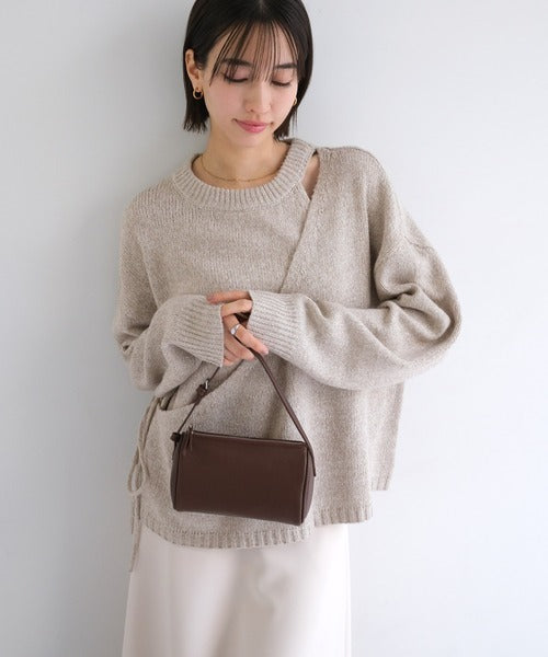 evernavy Faux Layered Long Sleeve Knit Top