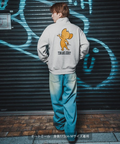 JERRY T-100 High-Neck Big Sweatshirt with Back Print