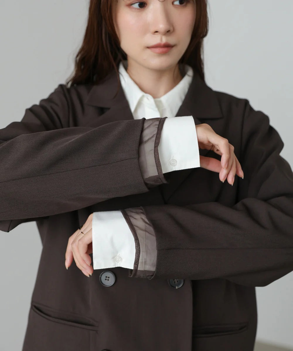 Bab Sheer Double-Breasted Tailored Jacket