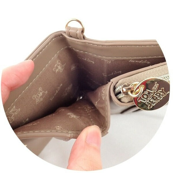 TOM and JERRY×Flapper Latte Color Mini Wallet