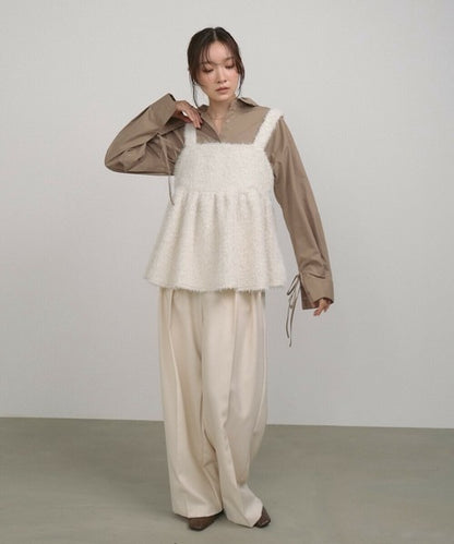 Boucle Shaggy Peplum Camisole