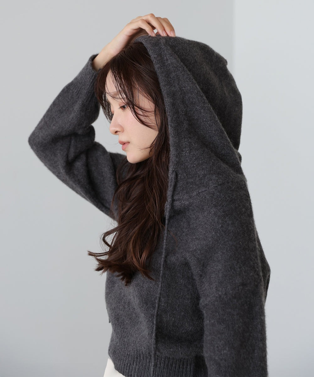 Bab Short Hoodie Knit Top