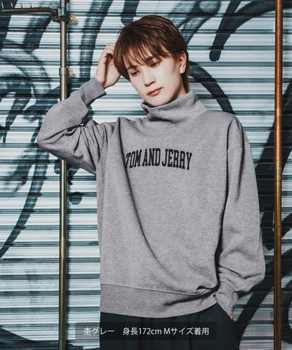 JERRY T-100 High-Neck Big Sweatshirt with Back Print