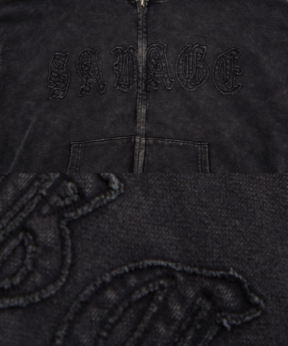 Vintage-Inspired Short-Length Fleece Sweatshirt with Zip-Up