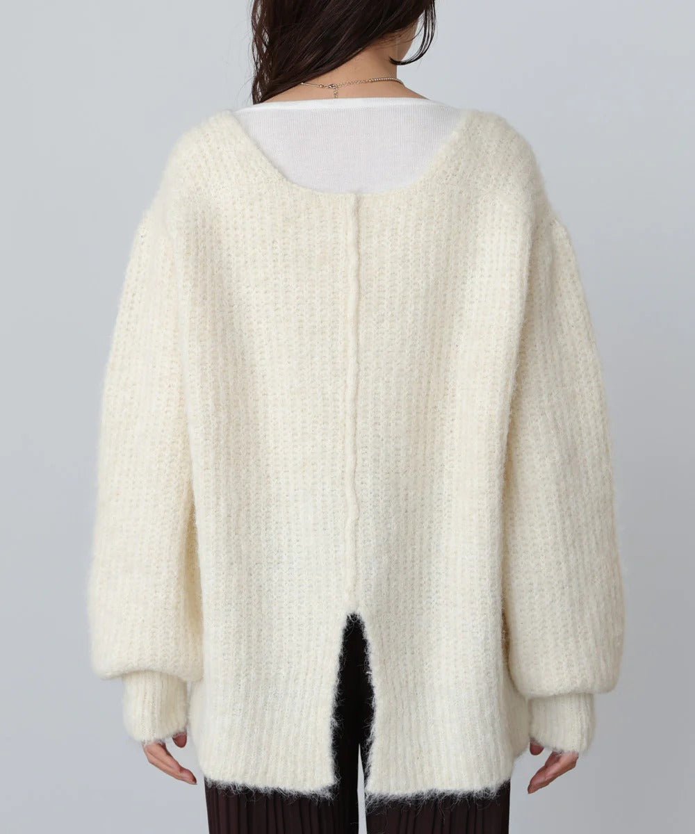 Bab Wide V-Neck Loose Knit Pullover