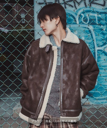 SIDEWAYSTANCE Faux Mouton B-3 Jacket