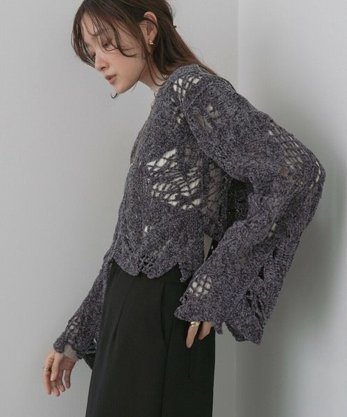 Mohair Crochet Short Tops