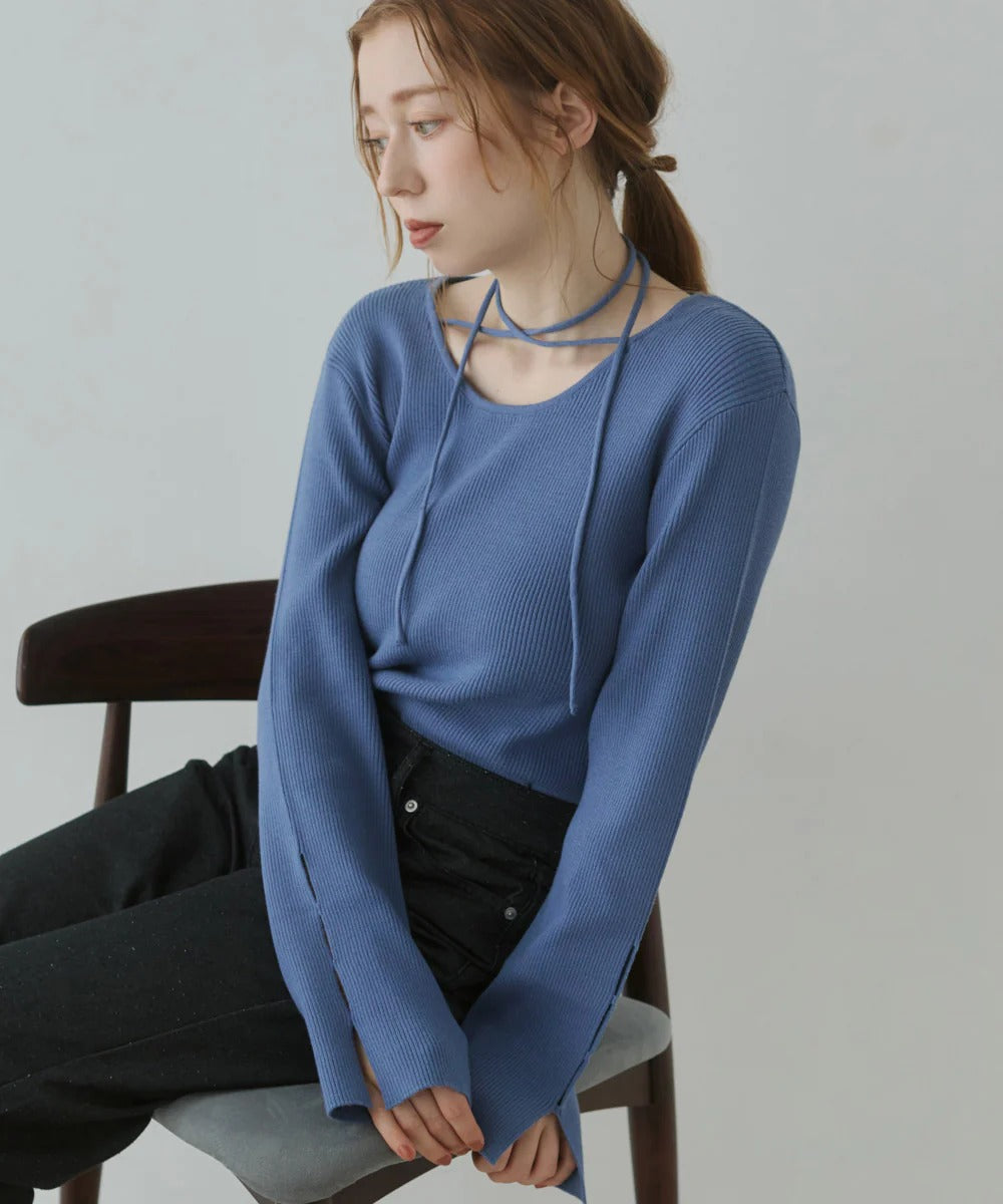 Bab Slit Knit Top