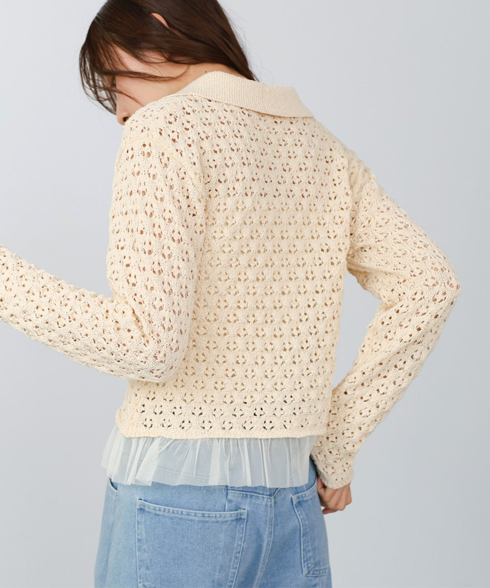 Bab Openwork Tulle Cardigan