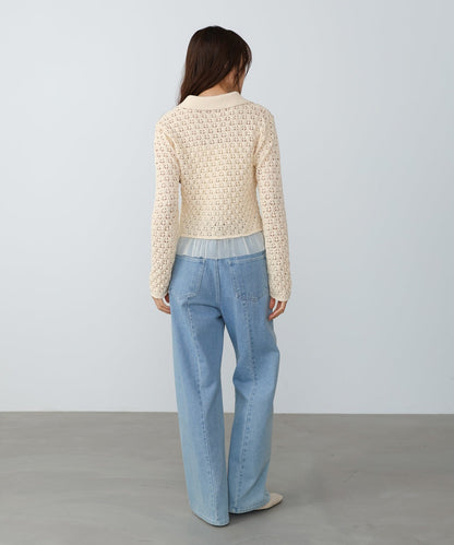 Bab Openwork Tulle Cardigan