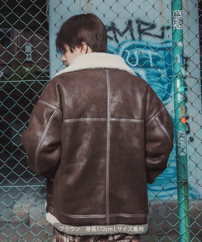 SIDEWAYSTANCE Faux Mouton B-3 Jacket