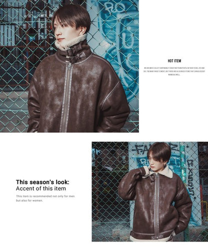 SIDEWAYSTANCE Faux Mouton B-3 Jacket