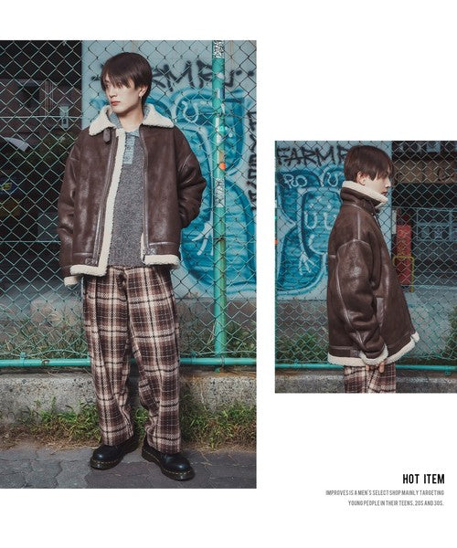 SIDEWAYSTANCE Faux Mouton B-3 Jacket