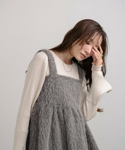 Boucle Shaggy Peplum Camisole