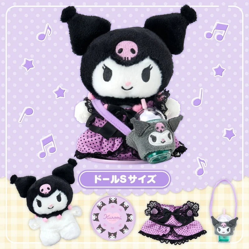 Sanrio Kuromi Pitatto Friends Plush Doll Starter Set – S Size Outfit Kit