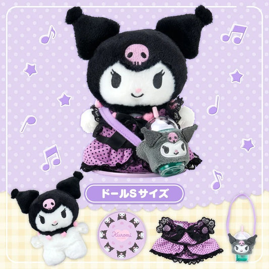 Sanrio Kuromi Pitatto Friends Plush Doll Starter Set – S Size Outfit Kit