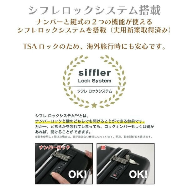 Siffler Miffy Luggage M (Black / White)