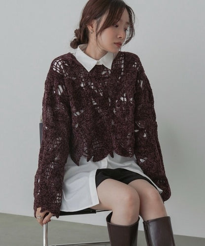 Mohair Crochet Short Tops