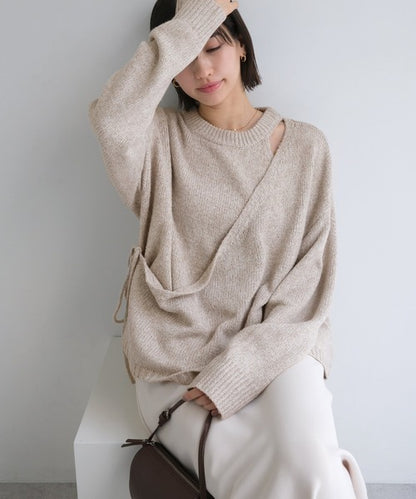 evernavy Faux Layered Long Sleeve Knit Top