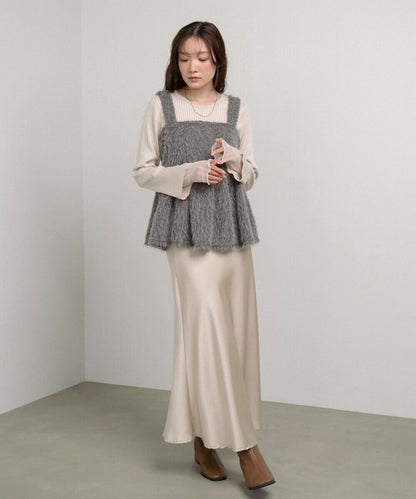 Boucle Shaggy Peplum Camisole