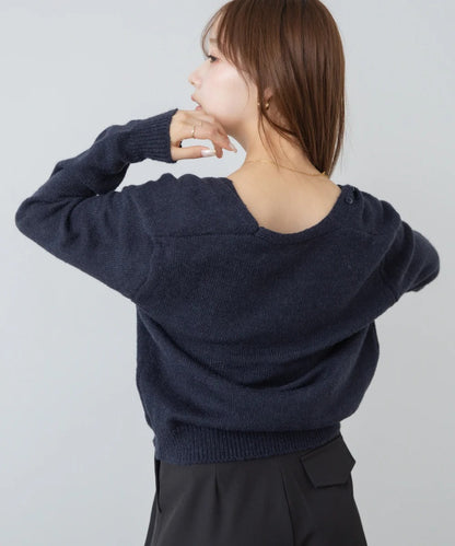 Bab Button Design Cami Knit Set