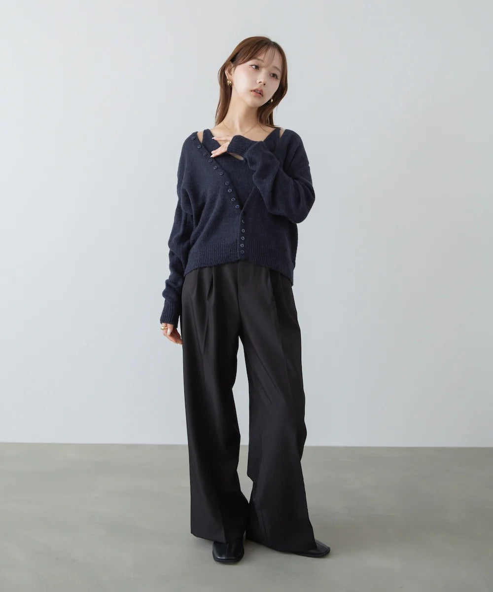 Bab Button Design Cami Knit Set