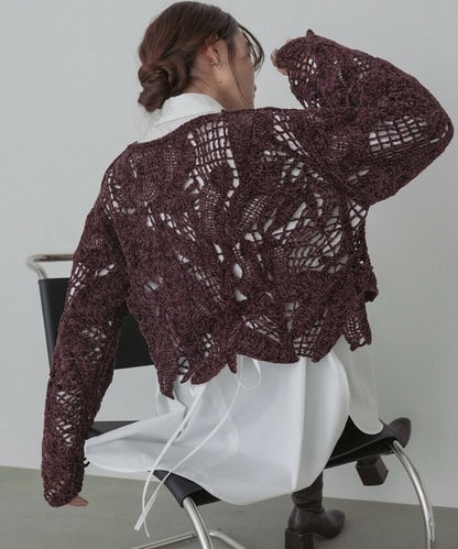 Mohair Crochet Short Tops