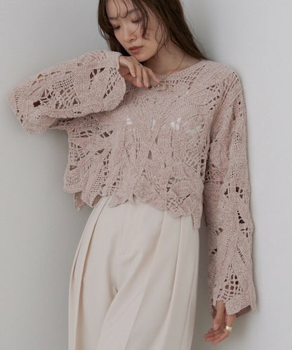 Mohair Crochet Short Tops