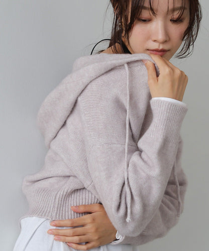 Bab Short Hoodie Knit Top