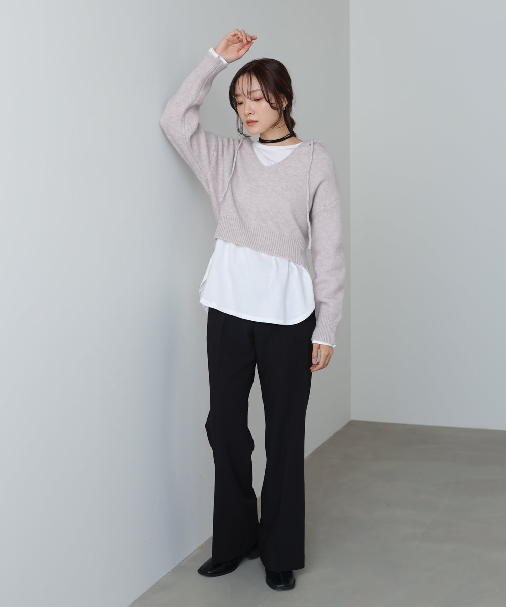 Bab Short Hoodie Knit Top