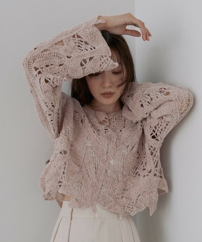 Mohair Crochet Short Tops