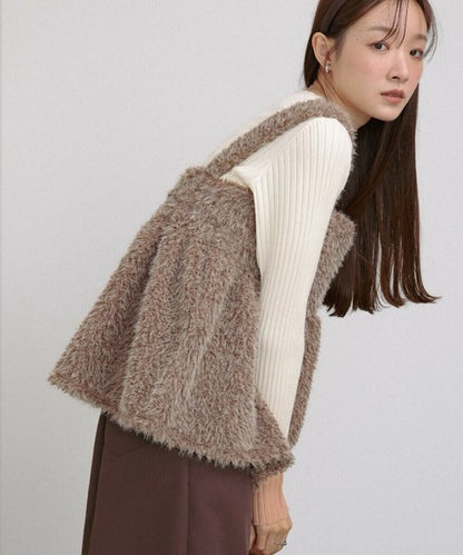 Boucle Shaggy Peplum Camisole