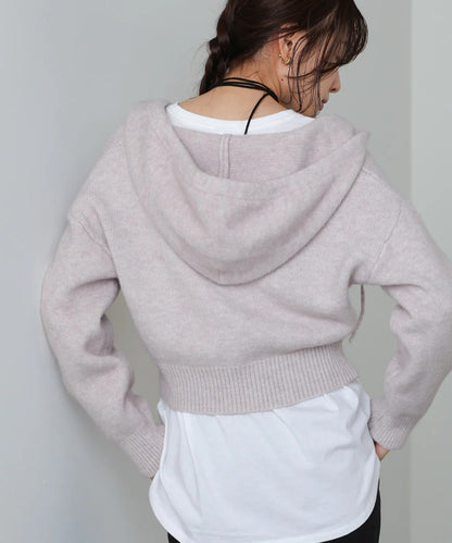 Bab Short Hoodie Knit Top