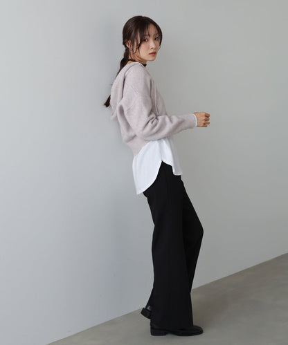 Bab Short Hoodie Knit Top