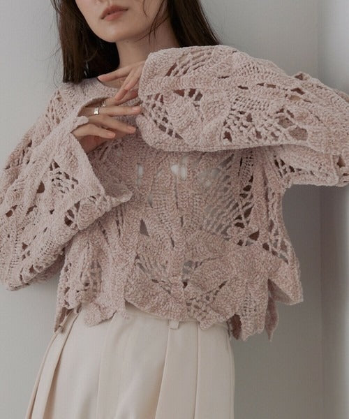 Mohair Crochet Short Tops