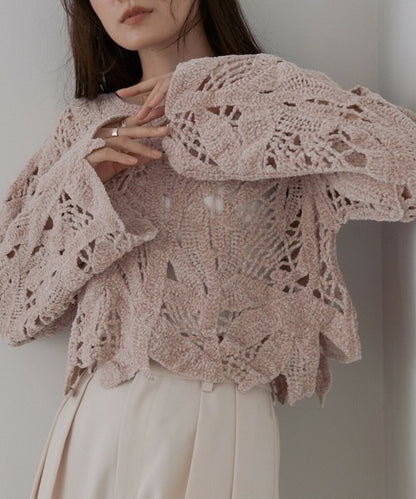 Mohair Crochet Short Tops