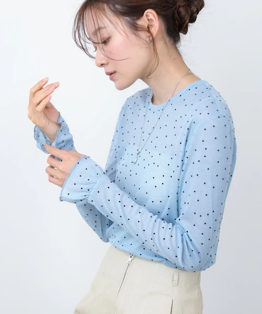 Women’s Polka Dot Long Sleeve Top – Soft Fitted Style