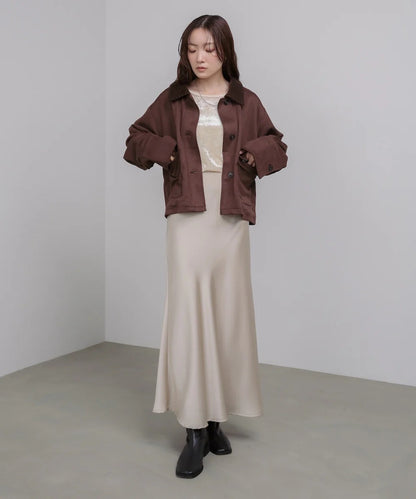 Bab Faux Suede x Corduroy Short Coverall