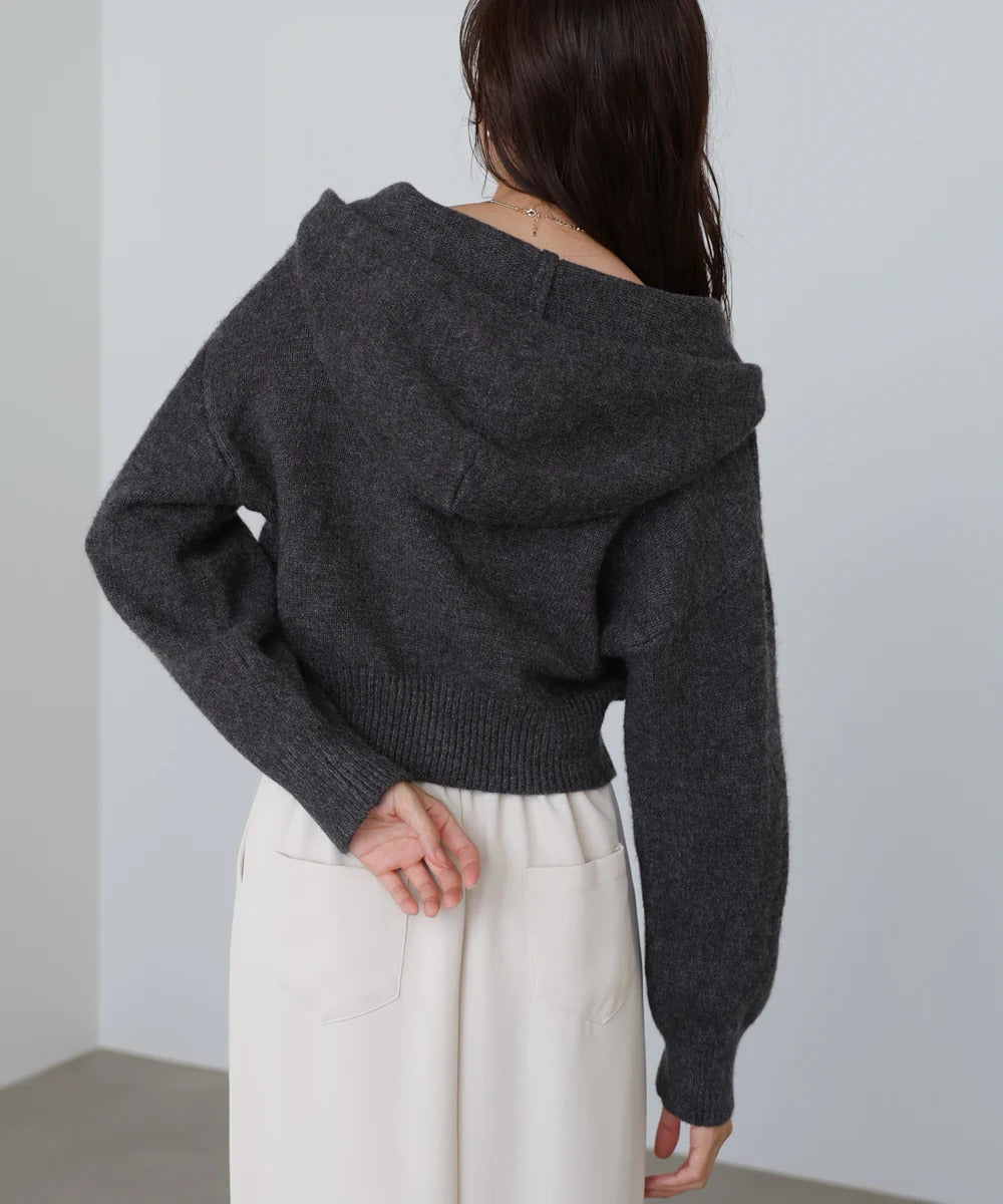 Bab Short Hoodie Knit Top