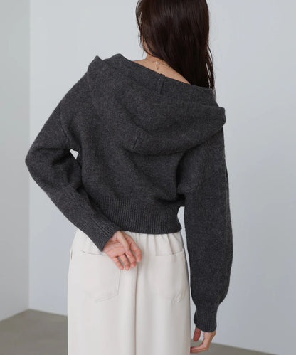 Bab Short Hoodie Knit Top