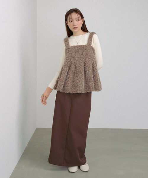 Boucle Shaggy Peplum Camisole