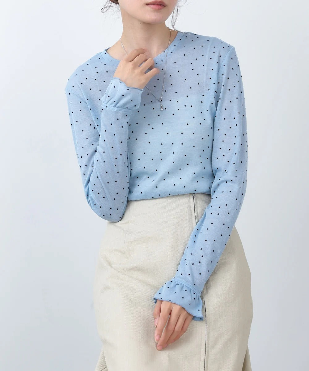 Women’s Polka Dot Long Sleeve Top – Soft Fitted Style