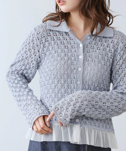Bab Openwork Tulle Cardigan