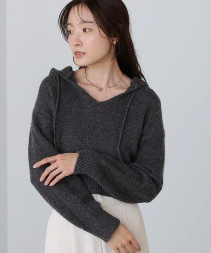 Bab Short Hoodie Knit Top