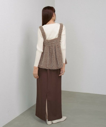 Boucle Shaggy Peplum Camisole