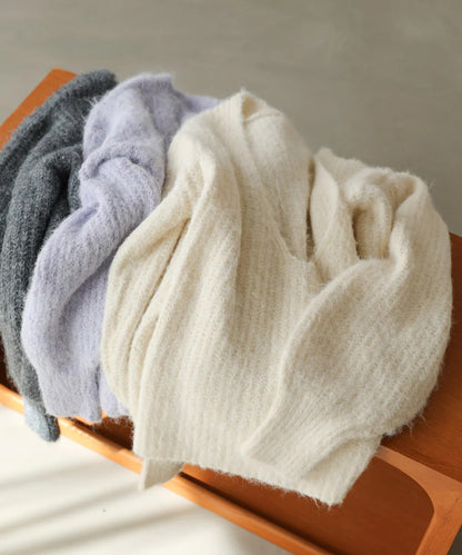 Bab Wide V-Neck Loose Knit Pullover