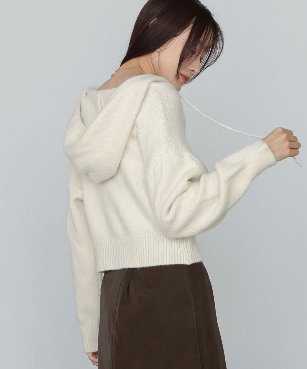 Bab Short Hoodie Knit Top