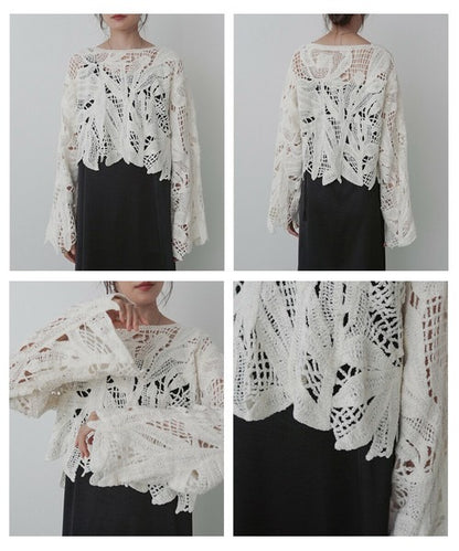 Mohair Crochet Short Tops